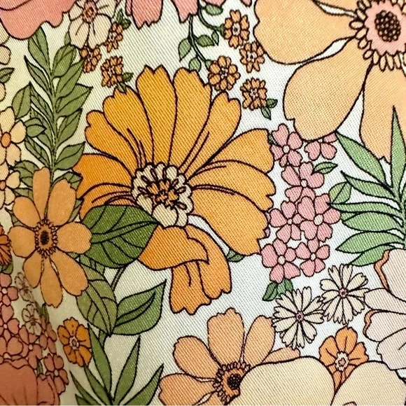 Gianni Bini Floral Wrap Skirt Side Tie Lined Size 12 - Picture 5 of 10